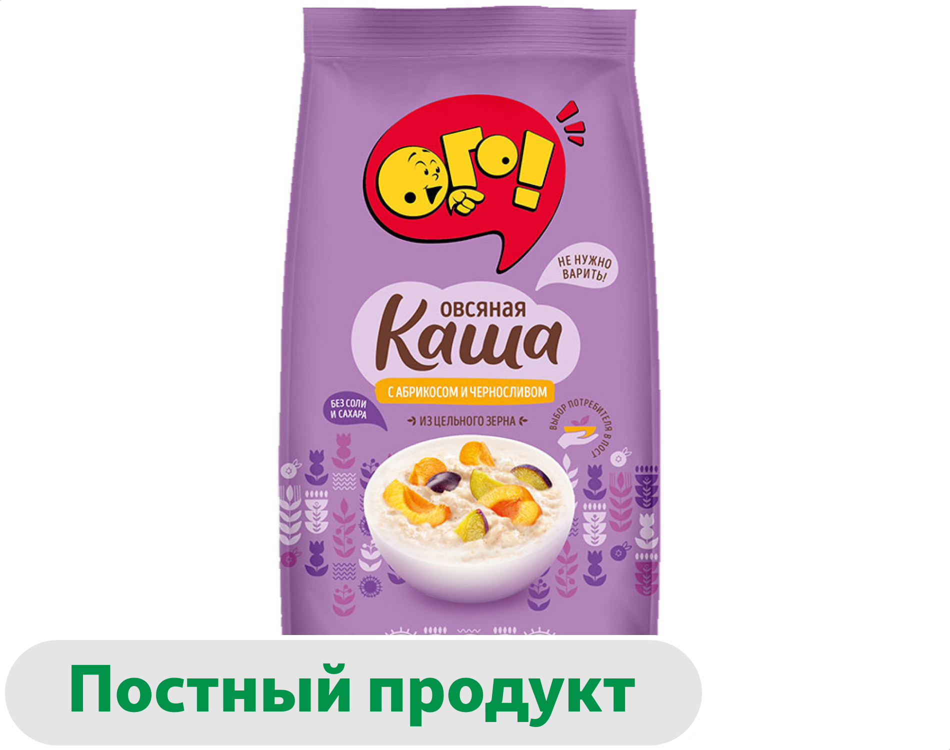 Каша овсяная ОГО! с абрикосом и черносливом без сахара, 350 г