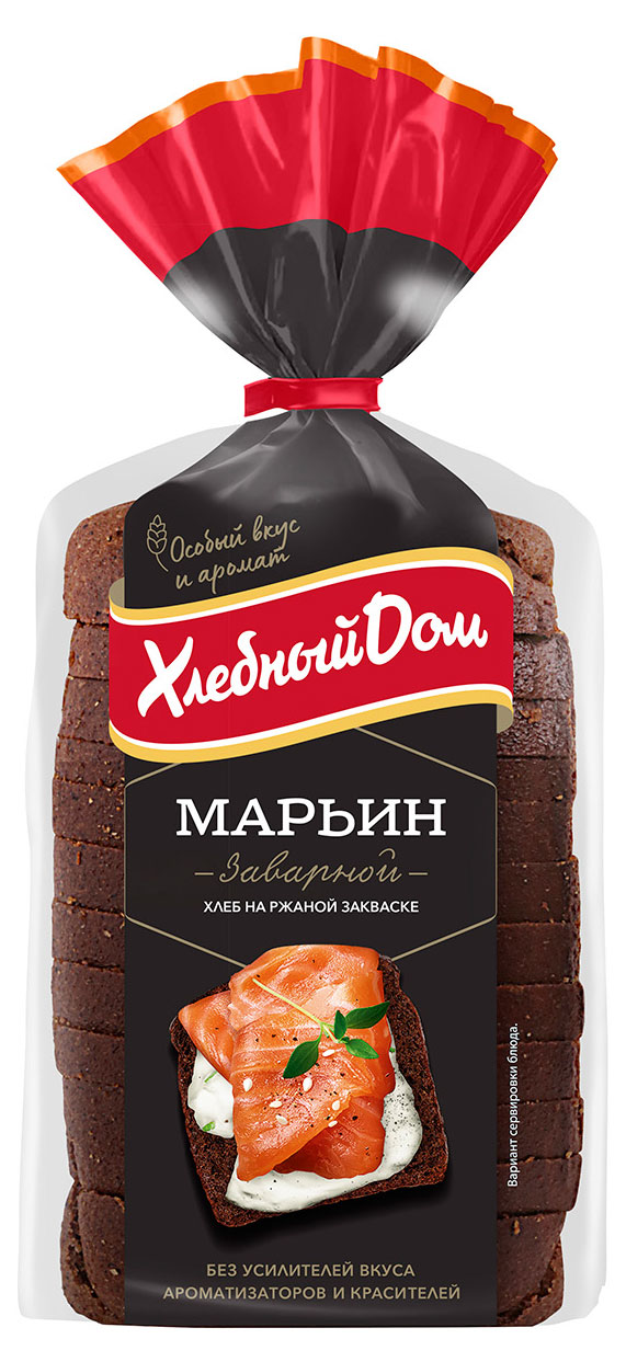 Хлеб ржано-пшеничный Хлебный Дом Марьин Заварной с кориандром на ржаной закваске нарезка, 350 г