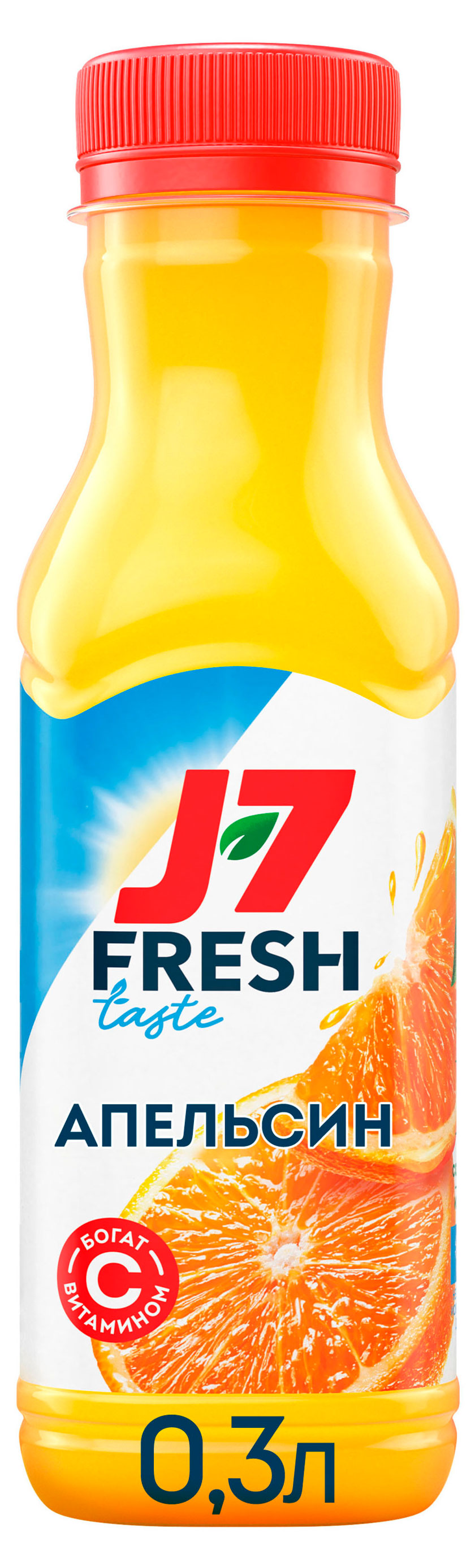 Сок J7 Fresh Taste Апельсин без сахара охлажденный, 0,3л