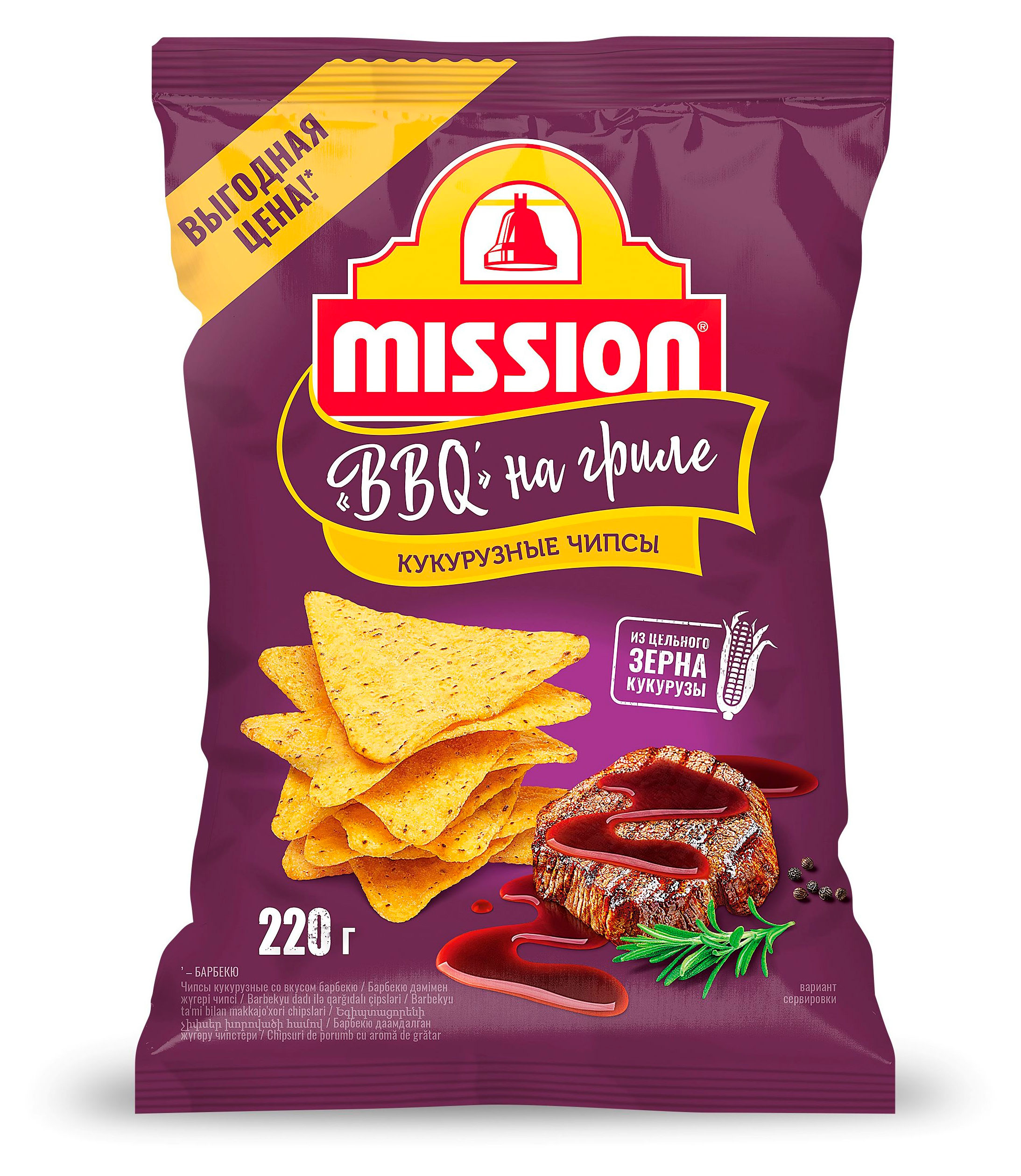 Чипсы кукурузные Mission BBQ на гриле, 220 г