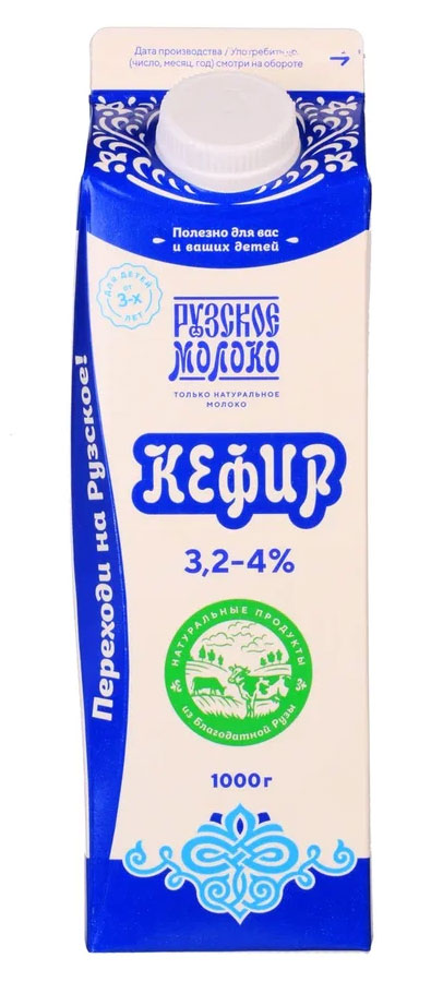 Кефир Рузский 3,2-4% БЗМЖ, 1000 г