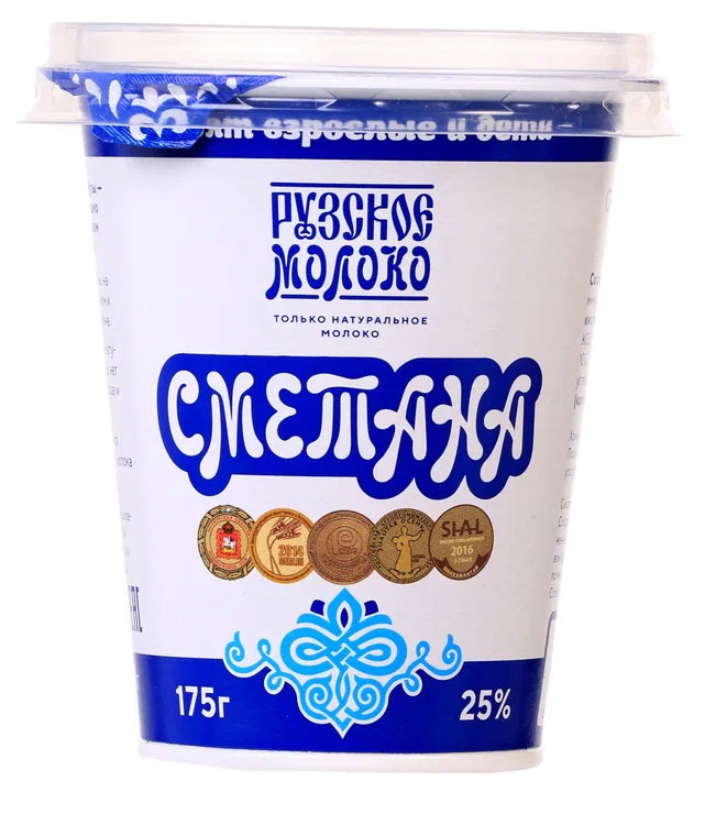 Сметана Рузская 25% БЗМЖ, 175 г