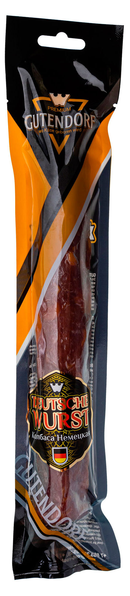 Колбаса мини сырокопченая Gutendorf Premium Dutsche Wurst Немецкая полусухая, ~ 200 г