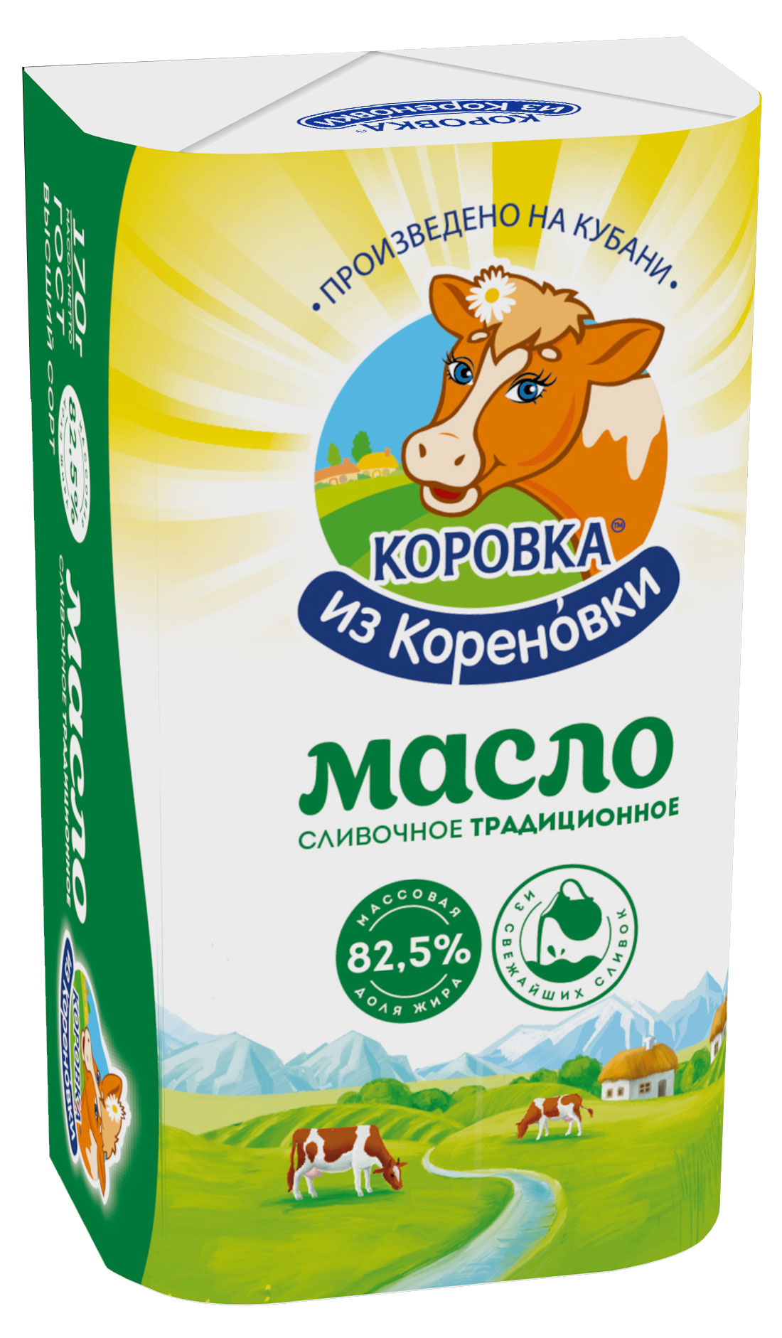 Масло сливочное Коровка из Кореновки Традиционное 82,5% БЗМЖ, 400 г