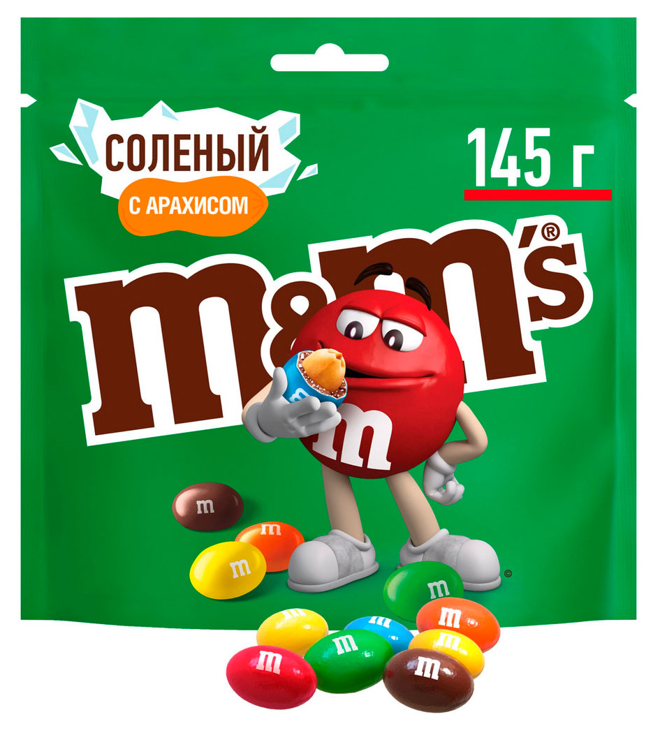 Конфеты M&M's Драже с соленым арахисом и молочным шоколадом для компании, 145 г