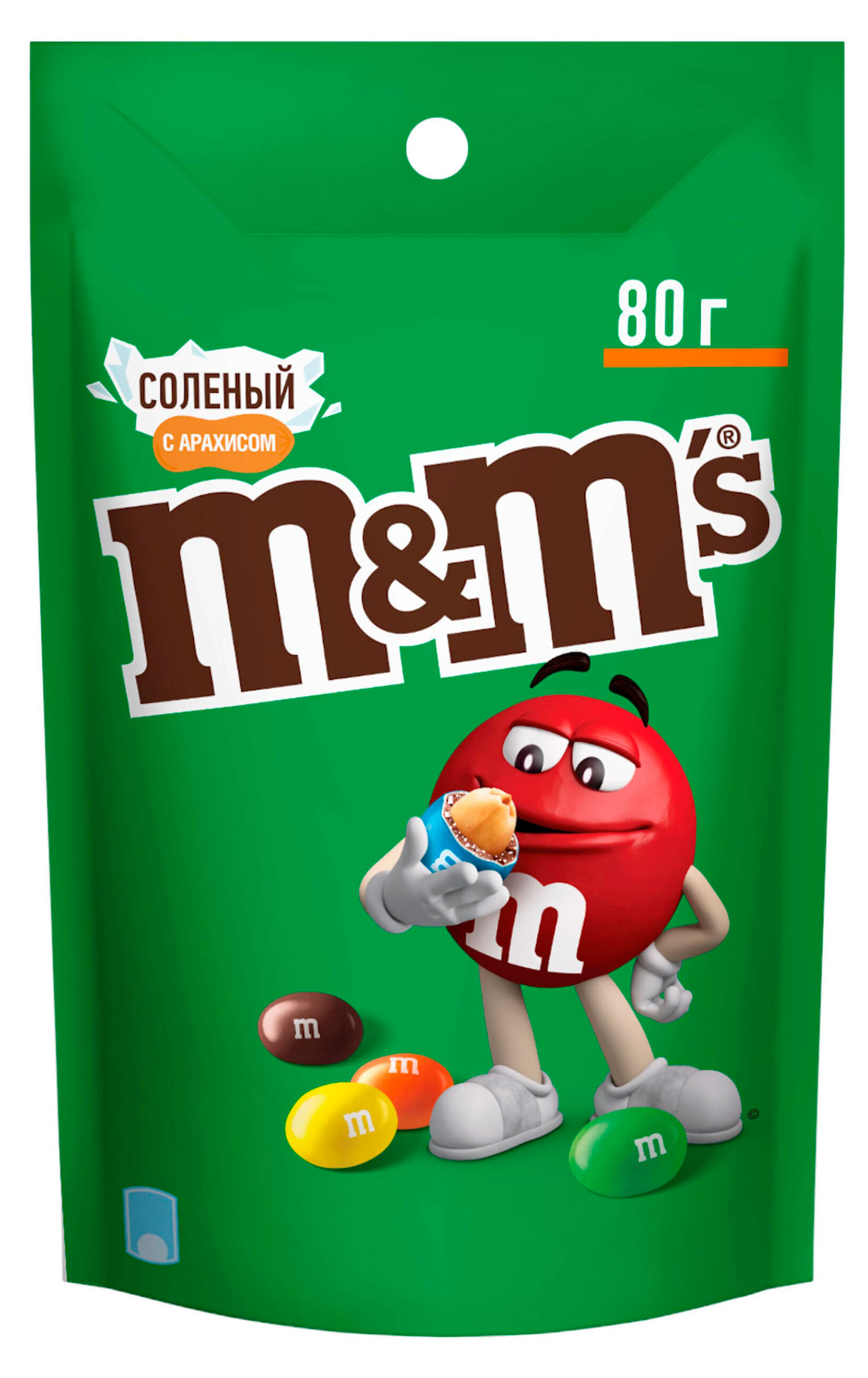 Драже M&M's с арахисом солью и молочным шоколадом, 80 г