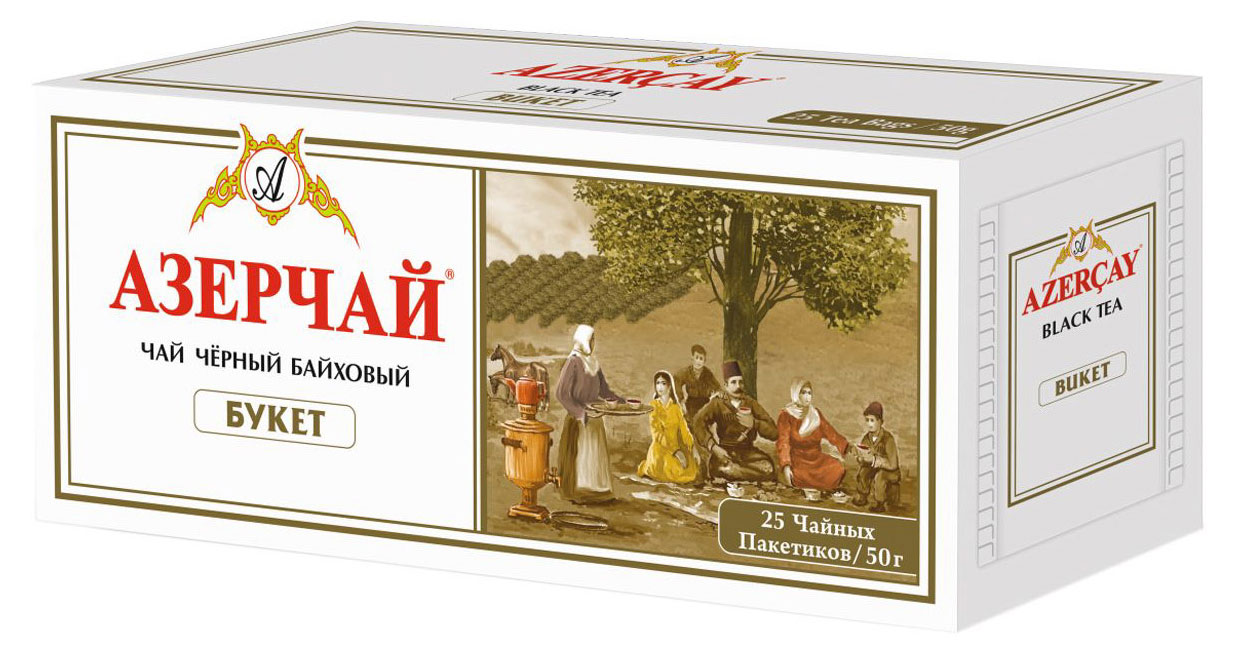Чай черный Азерчай Букет, 25x2 г