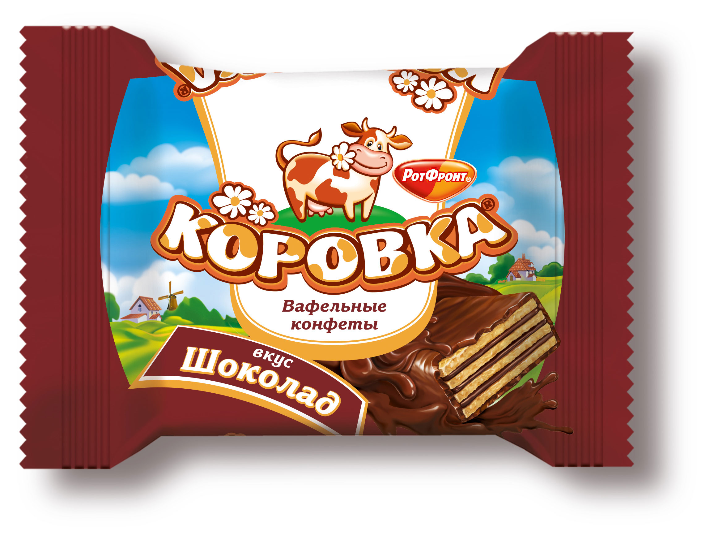 Вафли Коровка c шоколадной начинкой, вес