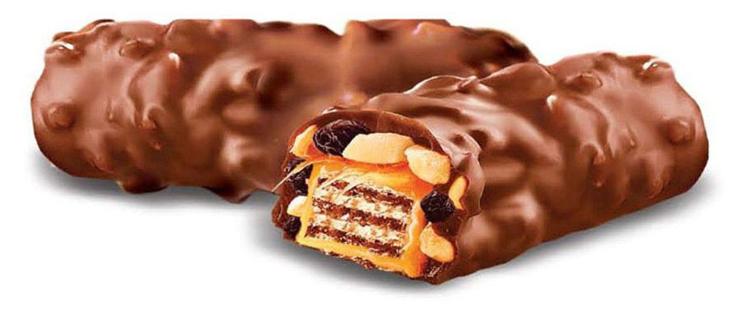 Вафли Яшкино с изюмом и арахисом в молочно-шоколадной глазури, вес