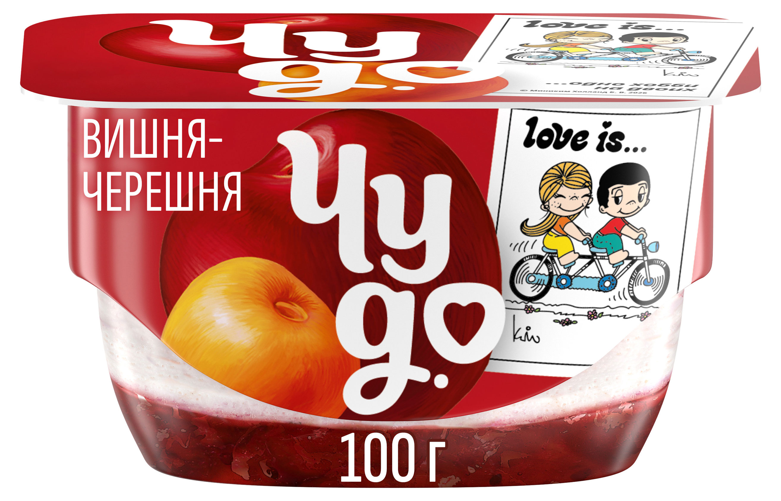 Творожок Чудо двухслойный Вишня-черешня 4% БЗМЖ, 100 г