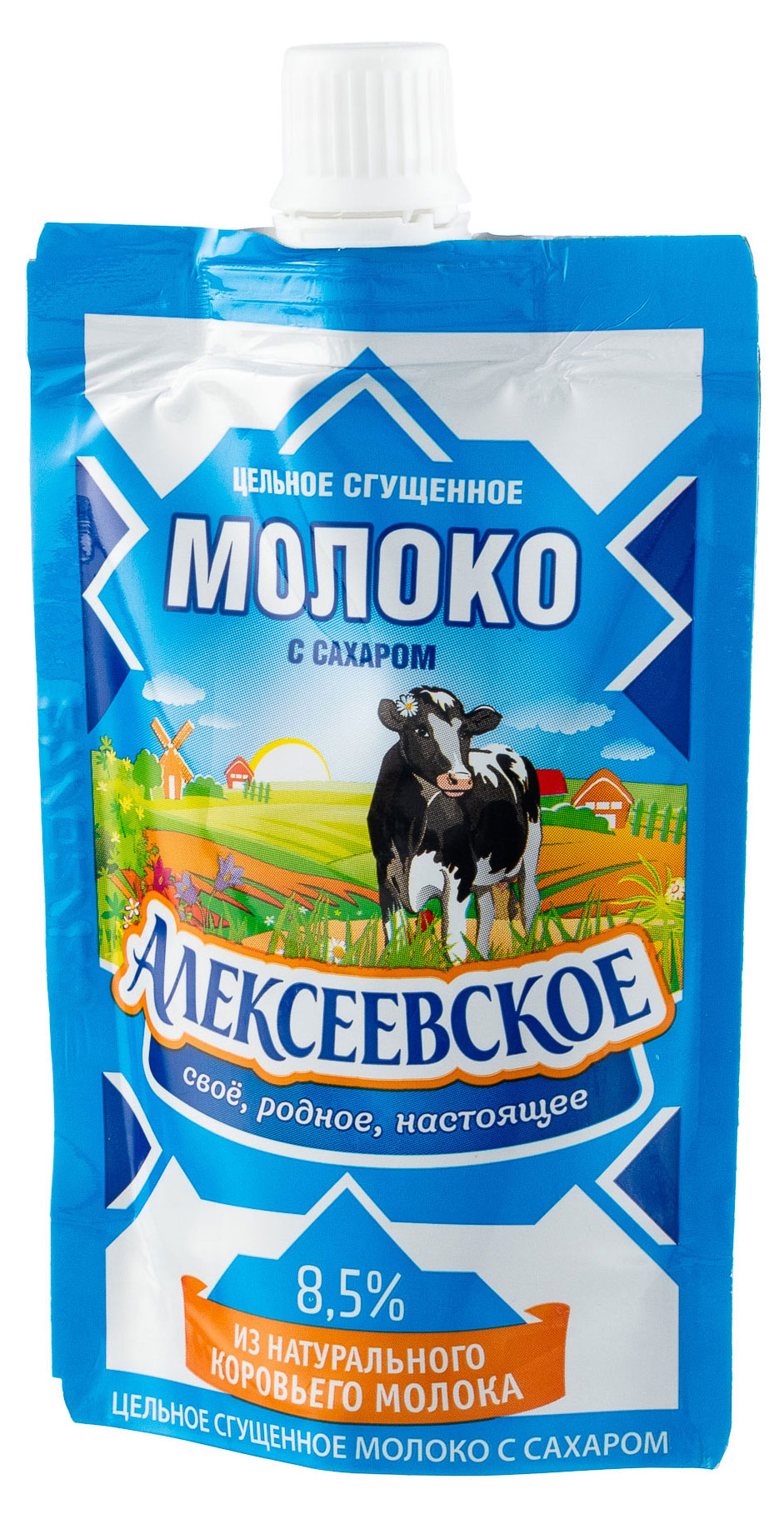 Молоко сгущенное цельное Алексеевское с сахаром 8,5% БЗМЖ, 100 г