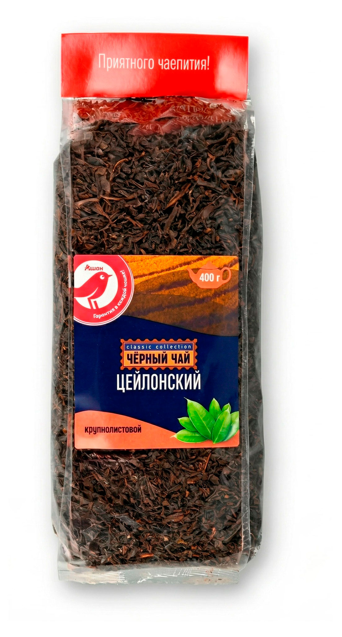 Чай черный АШАН Красная птица Цейлонский листовой, 400 г