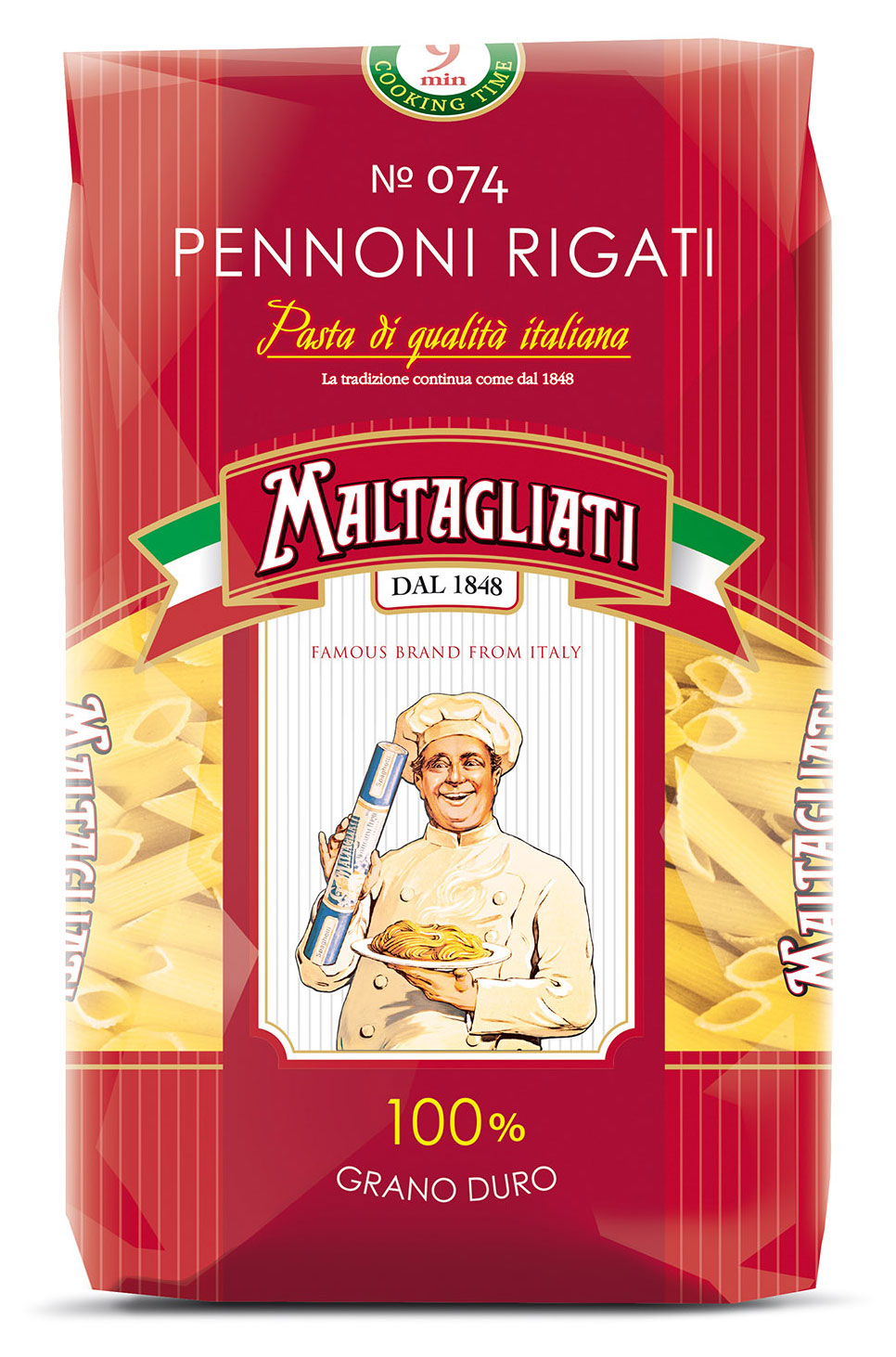 Макаронные изделия Maltagliat рифленые 074 перья, 450 г