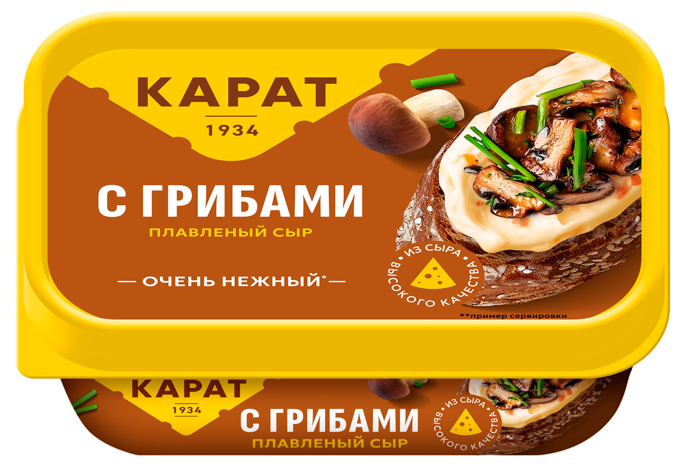 Сыр плавленый КАРАТ с грибами 45% БЗМЖ, 200 г