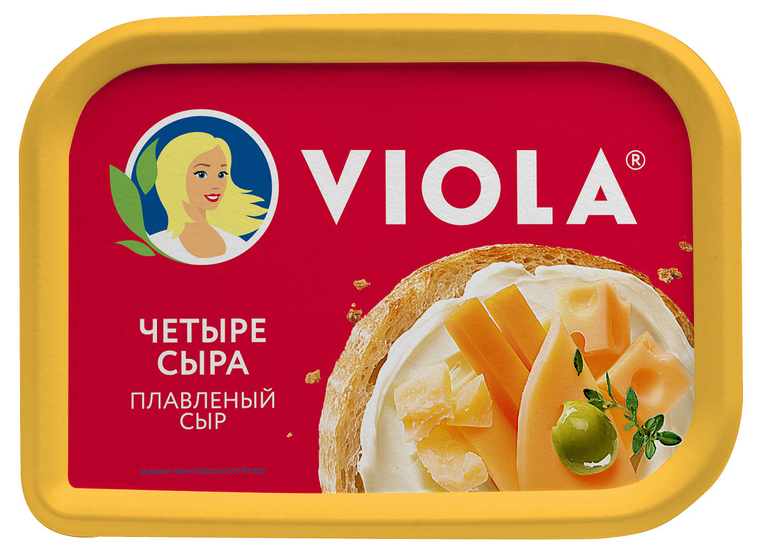 Сыр плавленый Viola четыре сыра ванночка 50% БЗМЖ, 400 г