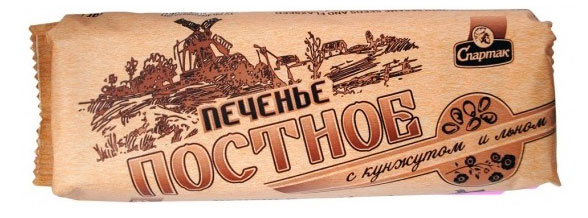 Печенье затяжное Спартак Постное с кунжутом и льном, 220 г