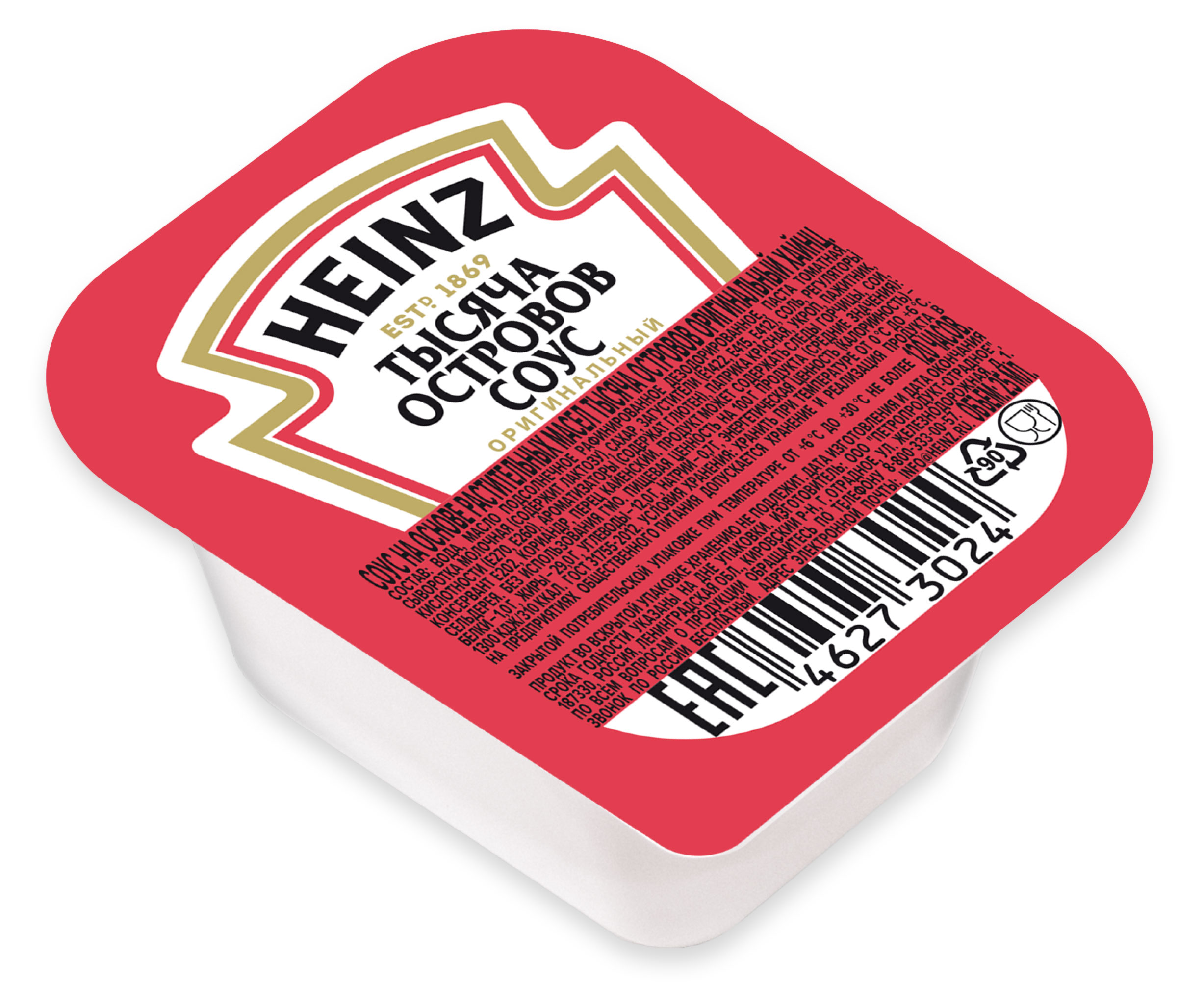 Соус на основе растительных масел Heinz Тысяча островов оригинальный, 25 мл