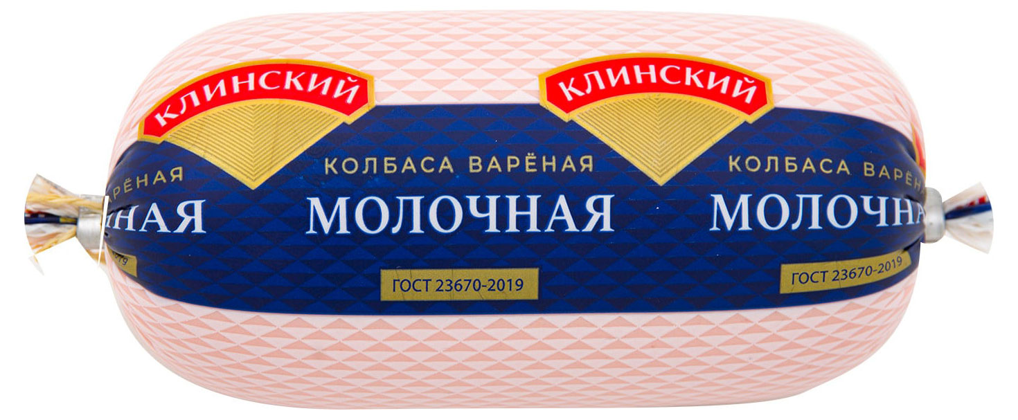 Колбаса вареная Клинский МК Молочная из свинины и говядины ГОСТ, 400 г