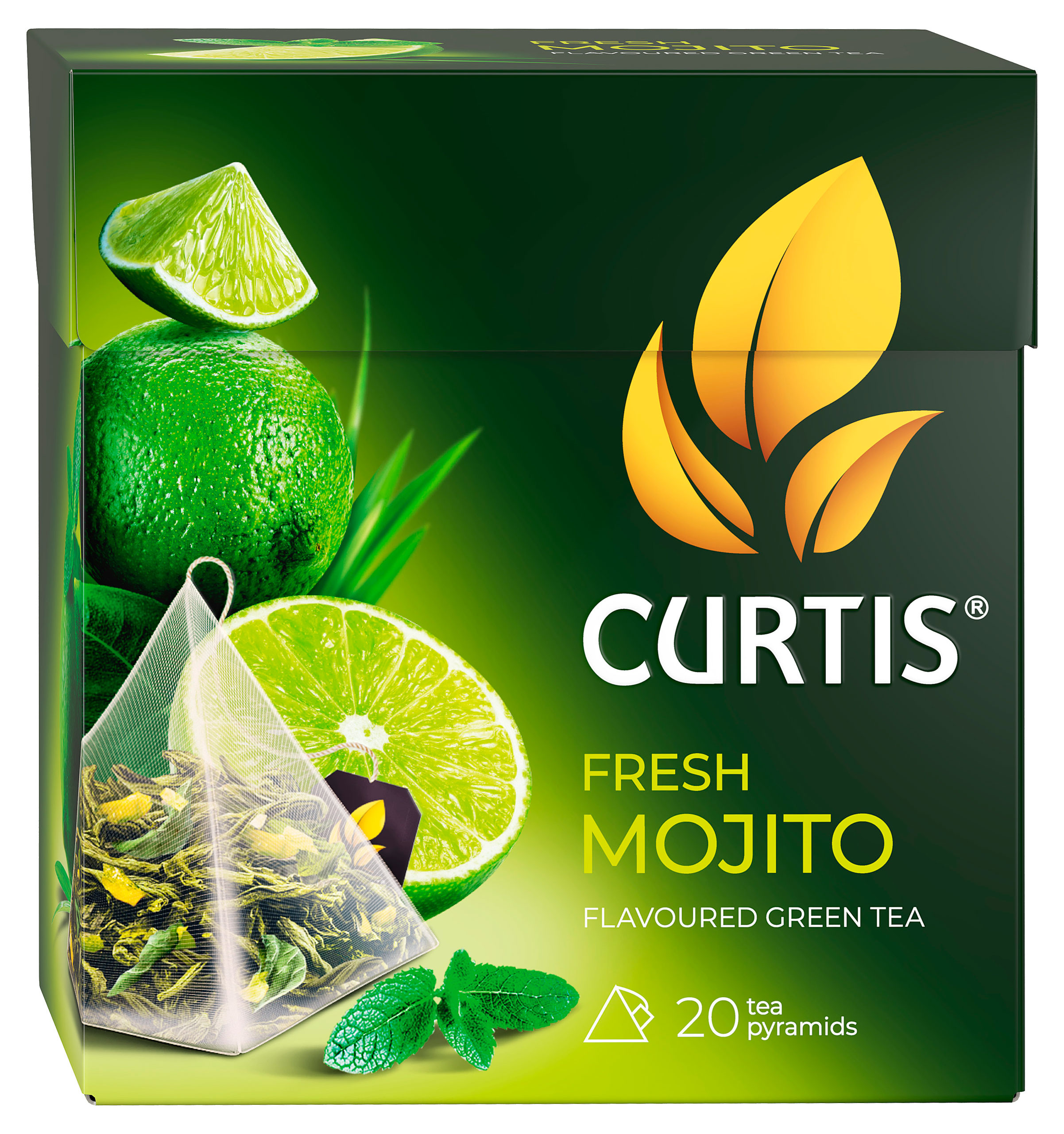 Чай зеленый Curtis Fresh Mojito ароматизированный в пирамидках, 20х2.9 г