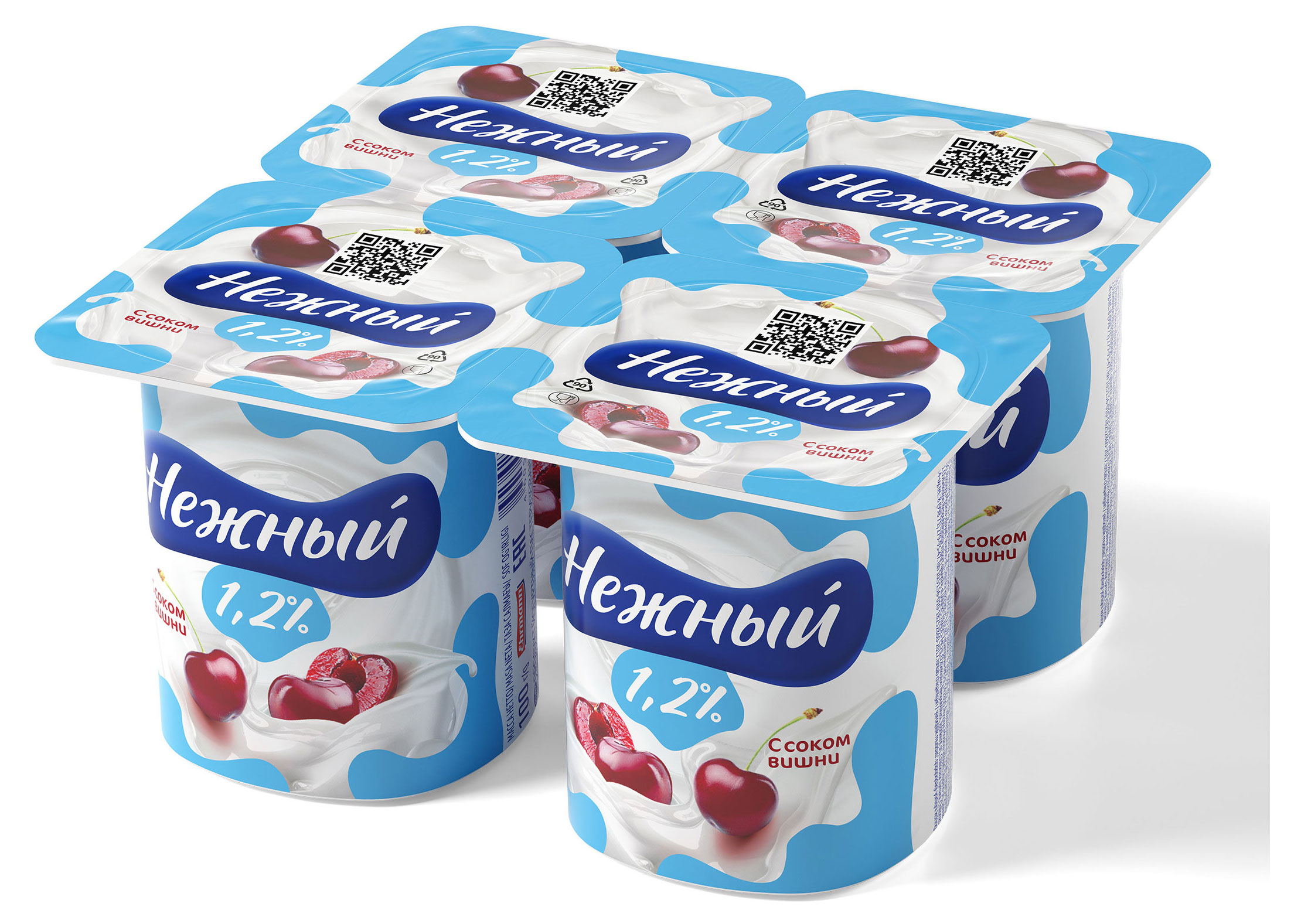 Йогуртный продукт густой ложковый Нежный с соком вишни 1,2% БЗМЖ, 100 г