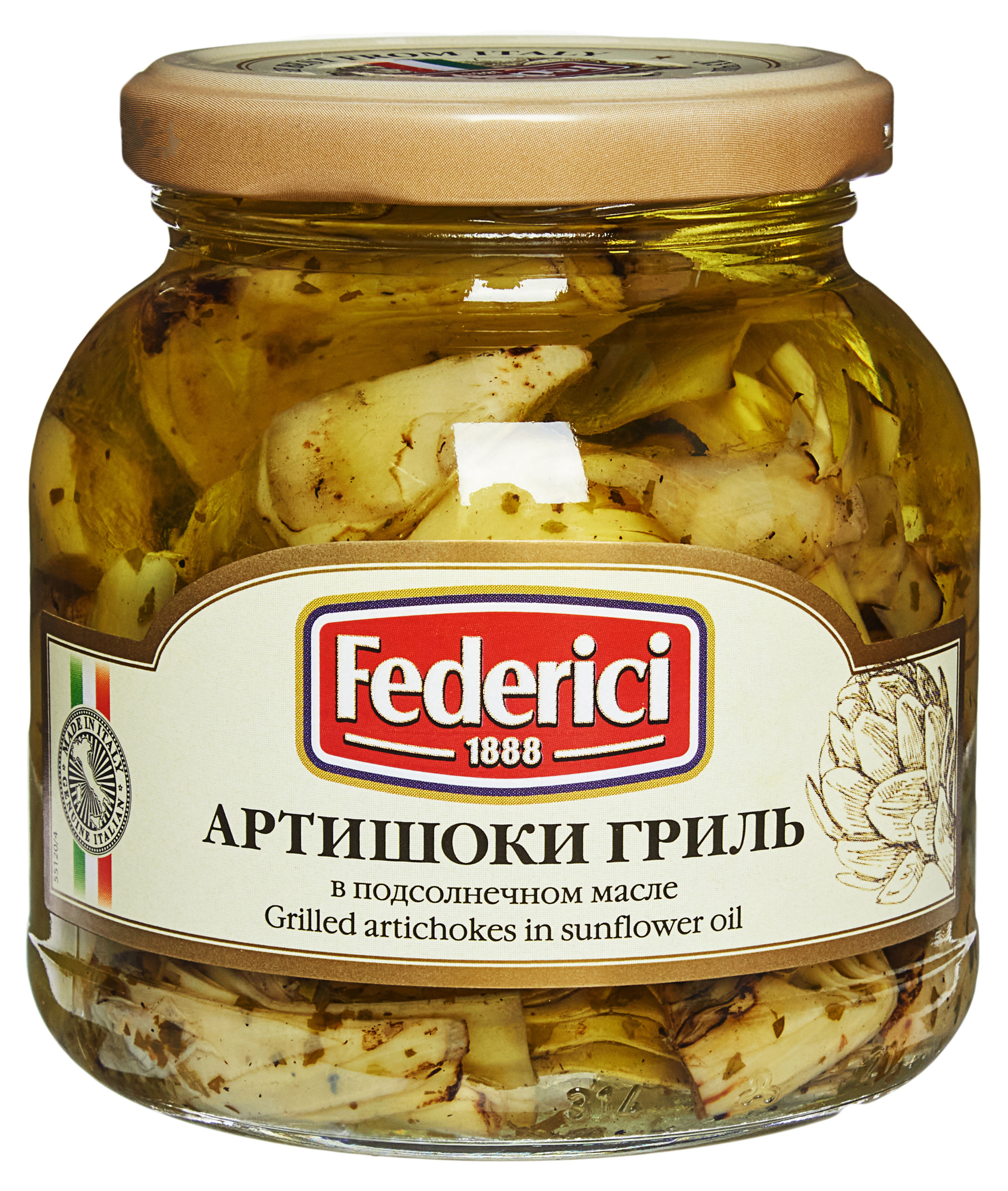 Артишоки Federici гриль в подсолнечном масле Италия, 280 г