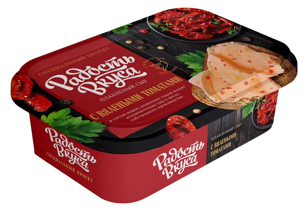 Сыр плавленый Радость вкуса с вялеными томатами ванночка 45% БЗМЖ, 180 г
