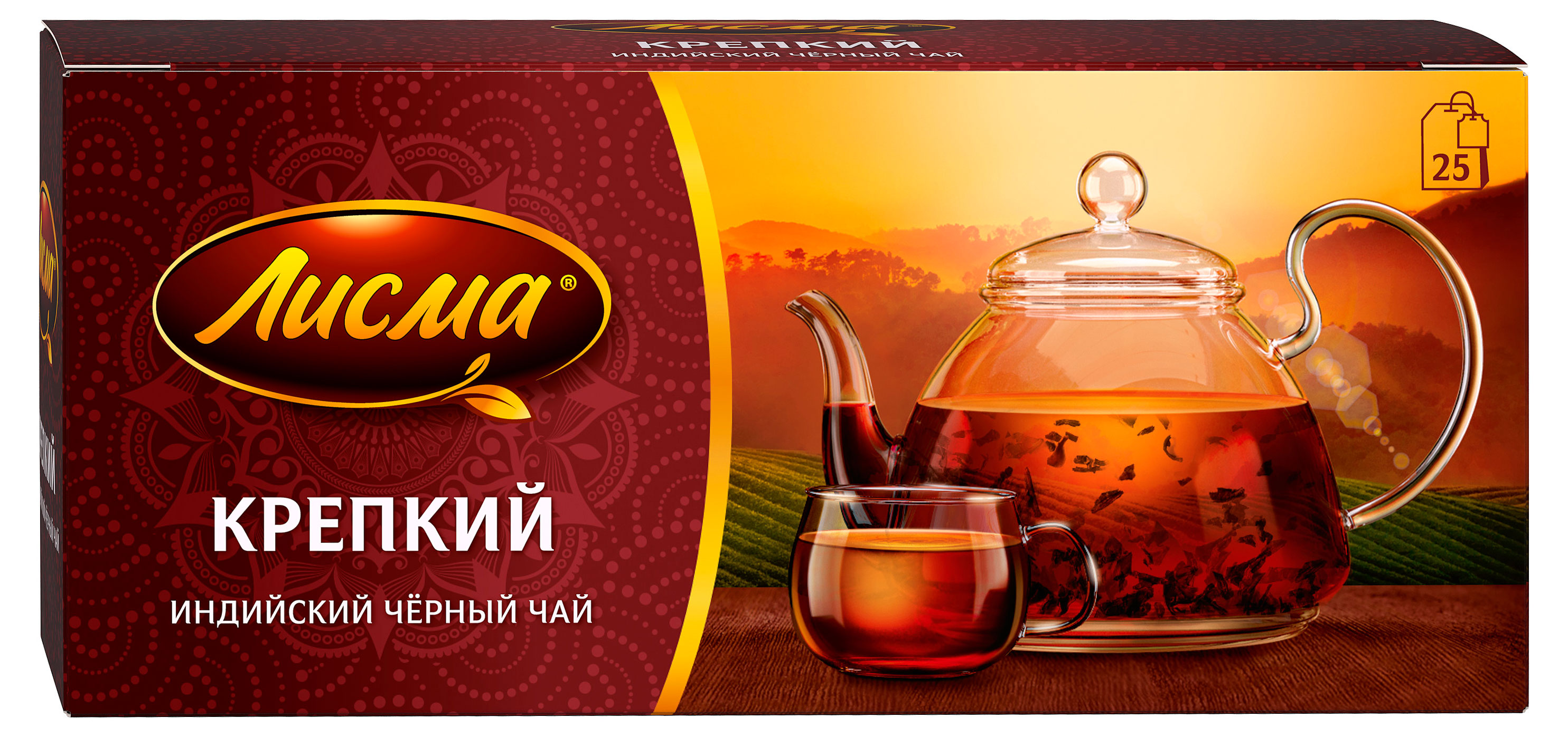 Чай черный Лисма Крепкий в пакетиках, 25х2 г