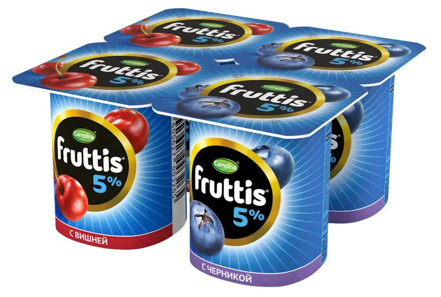 Йогуртный продукт густой ложковый Fruttis вишня-черника 5%,115 г