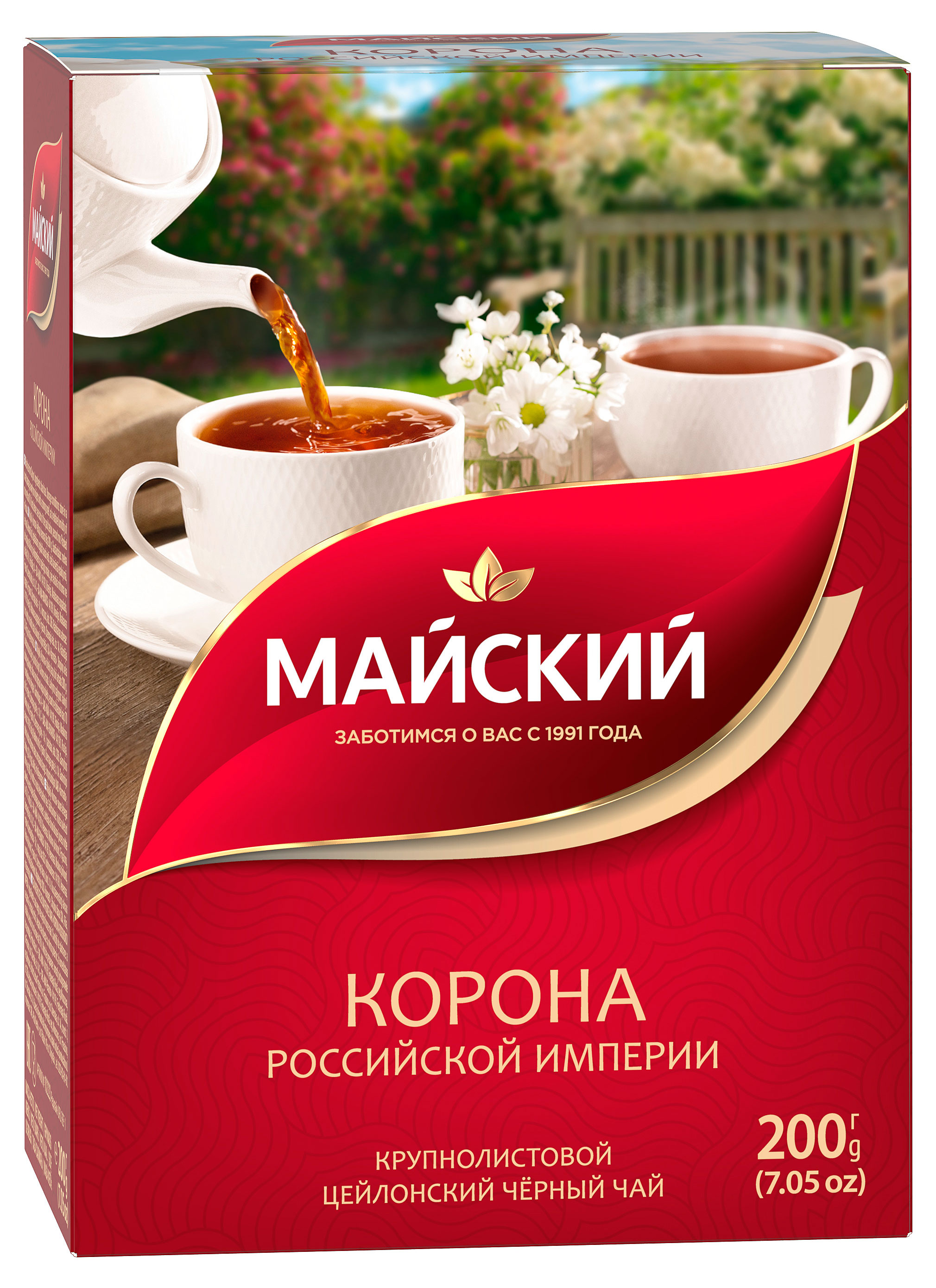 Чай черный Майский Корона Российской Империи листовой, 200 г