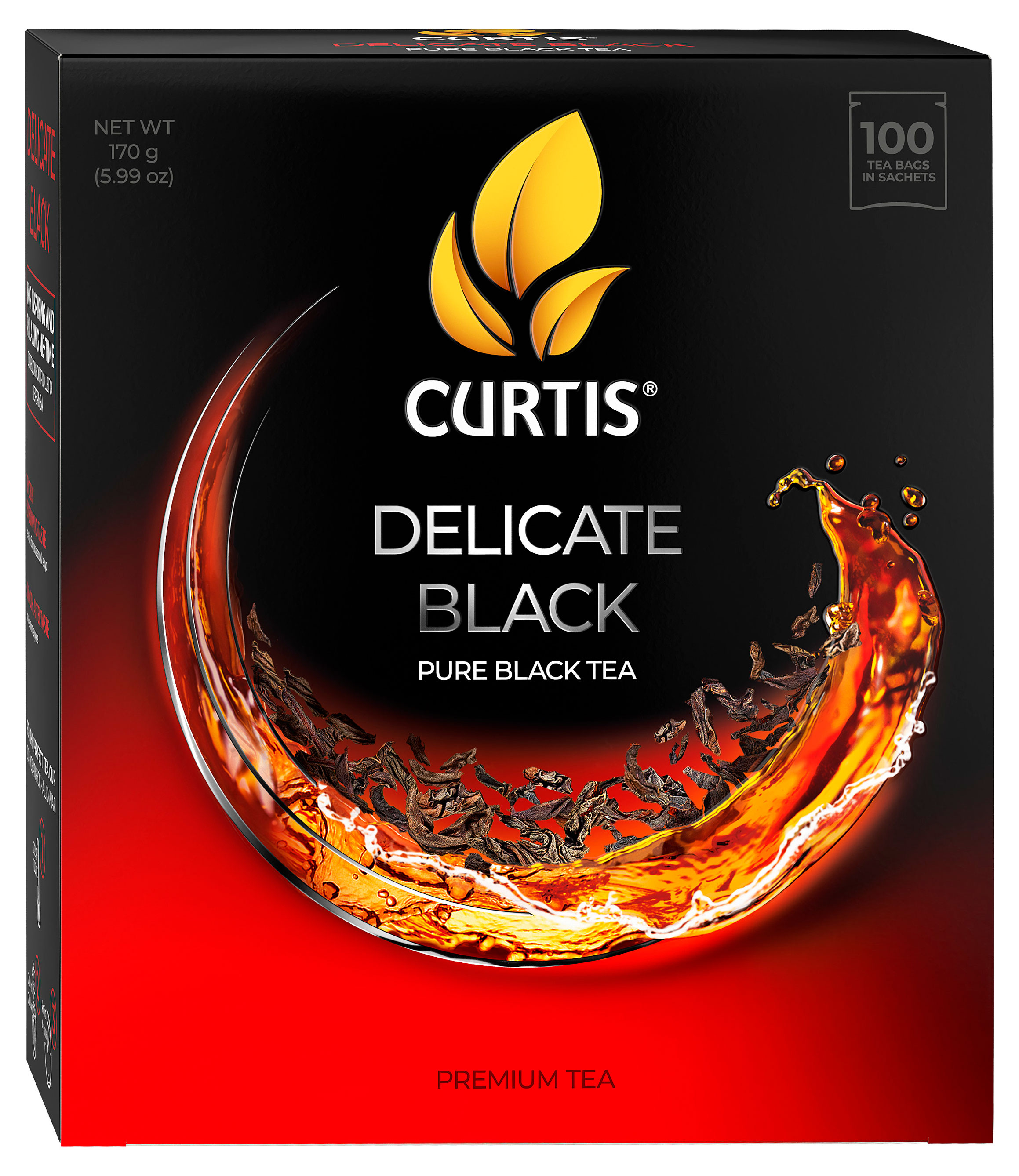 Чай черный Curtis Delicate Black мелколистовой, 100 пакетиков