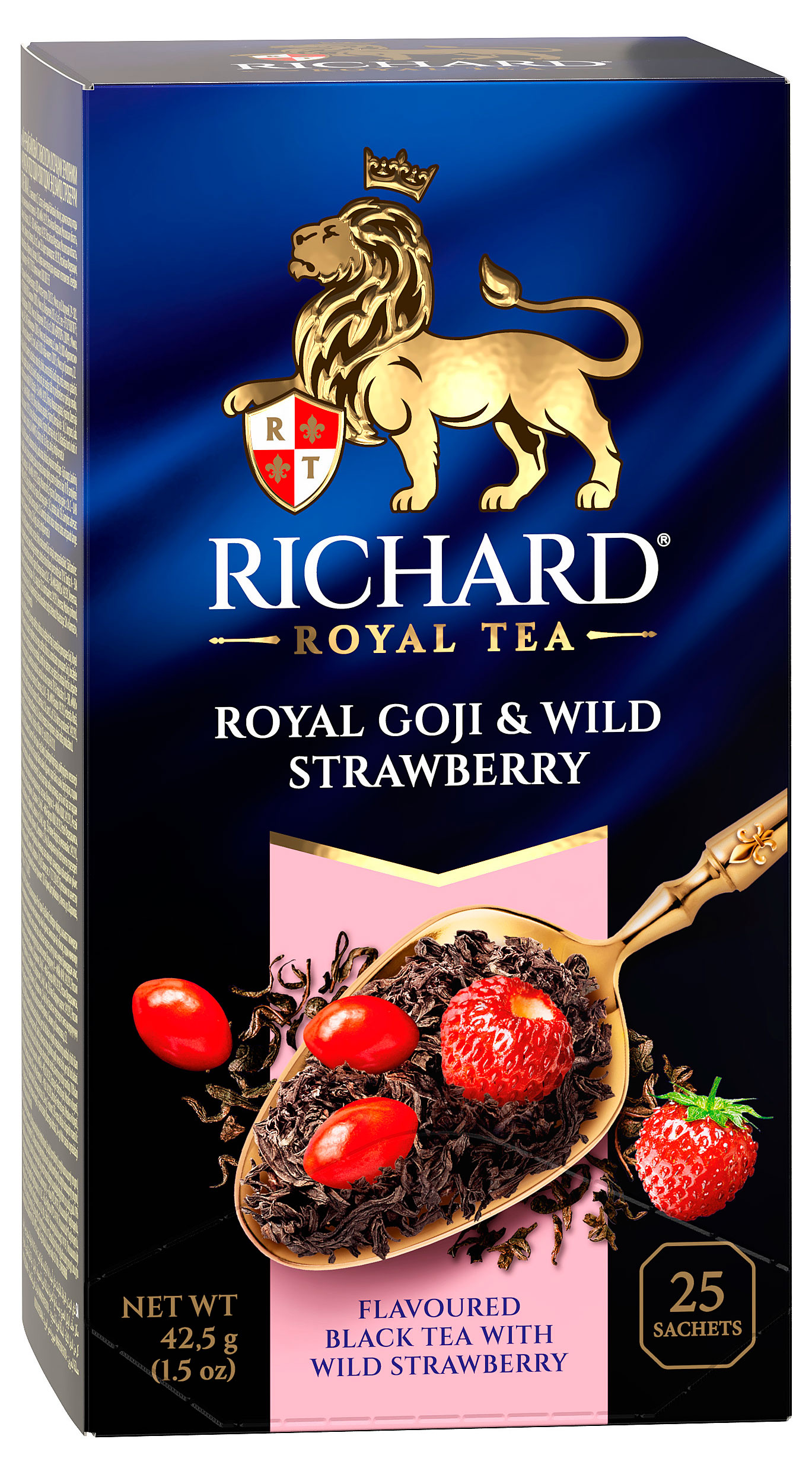 Чай черный Richard Royal Goji & Wild Strawberry ароматизированный, 25 пакетиков
