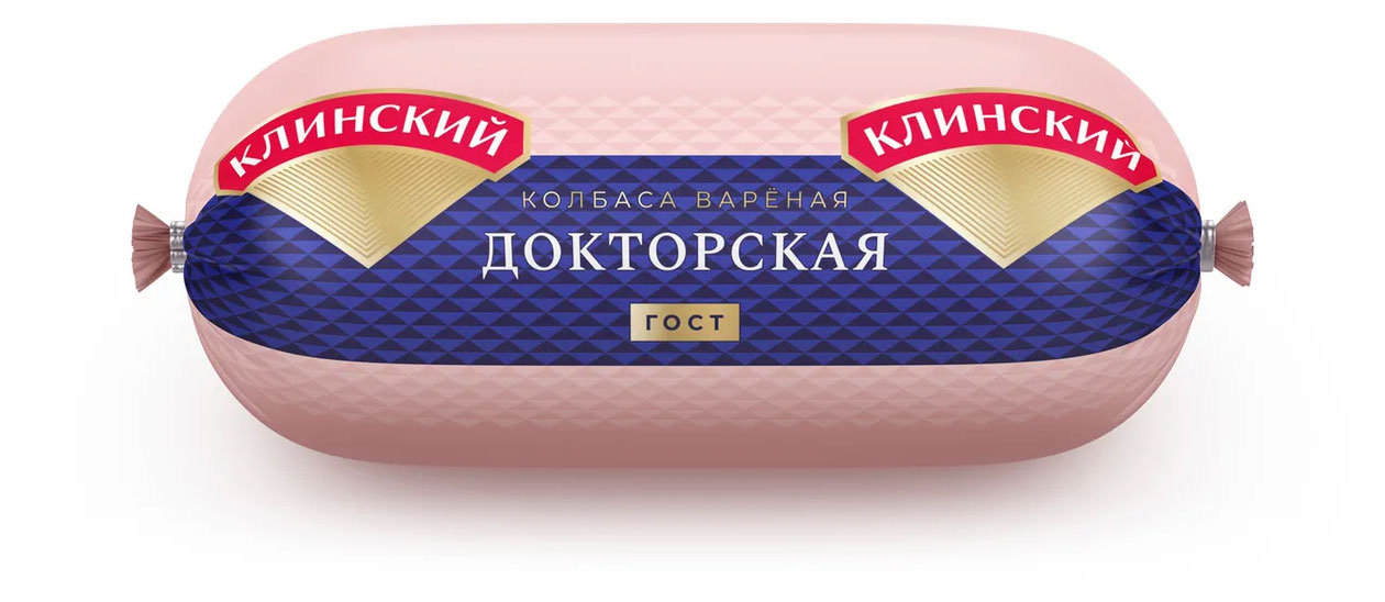 Колбаса вареная Клинский МК Докторская из свинины и говядины ГОСТ, 400 г