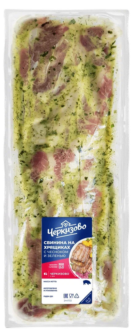 Свинина на хрящиках Черкизово с чесноком и зеленью охлажденная, ~ 0,8 кг