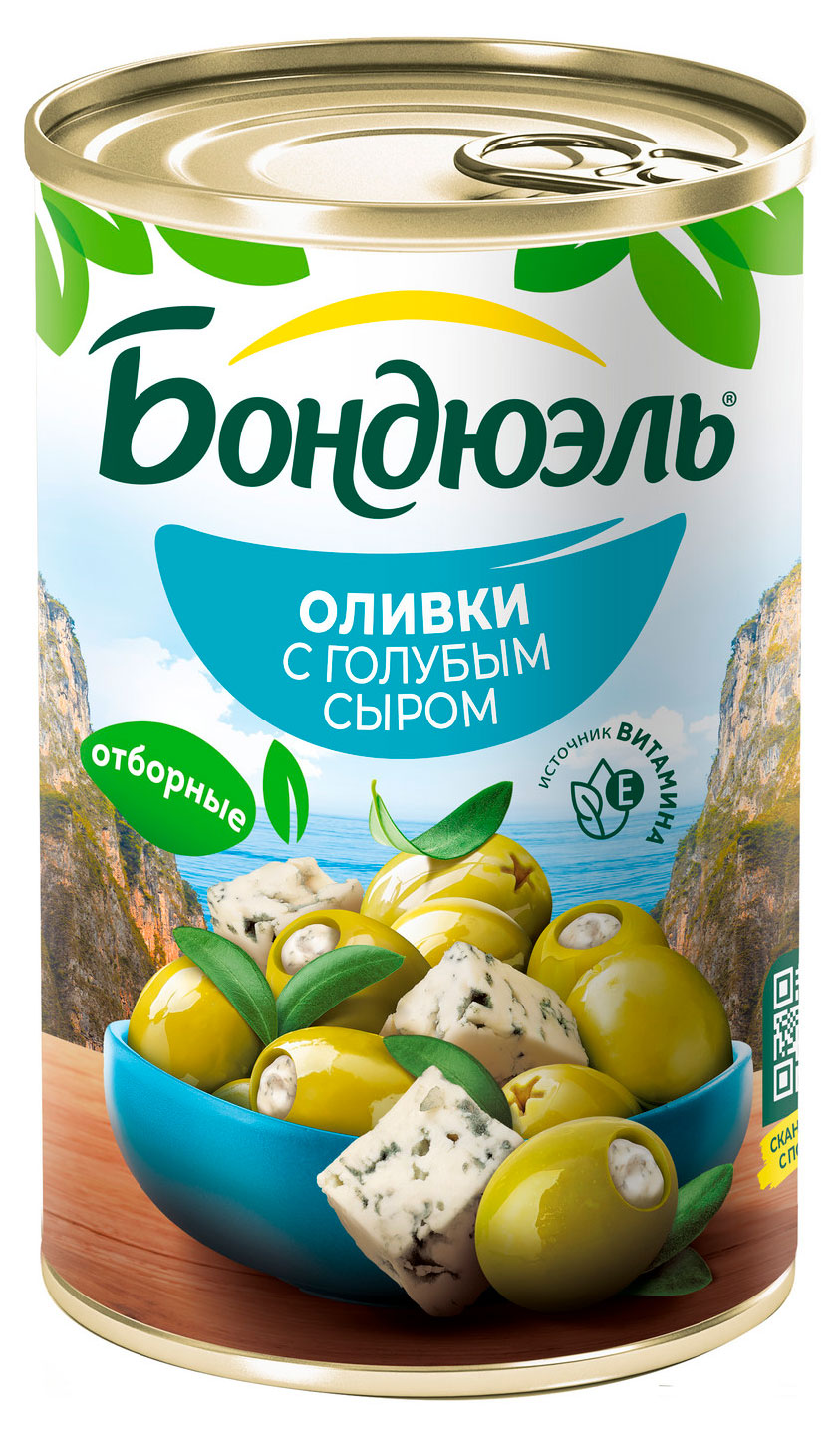 Оливки Бондюэль Мансанилья с голубым сыром Испания, 300 г