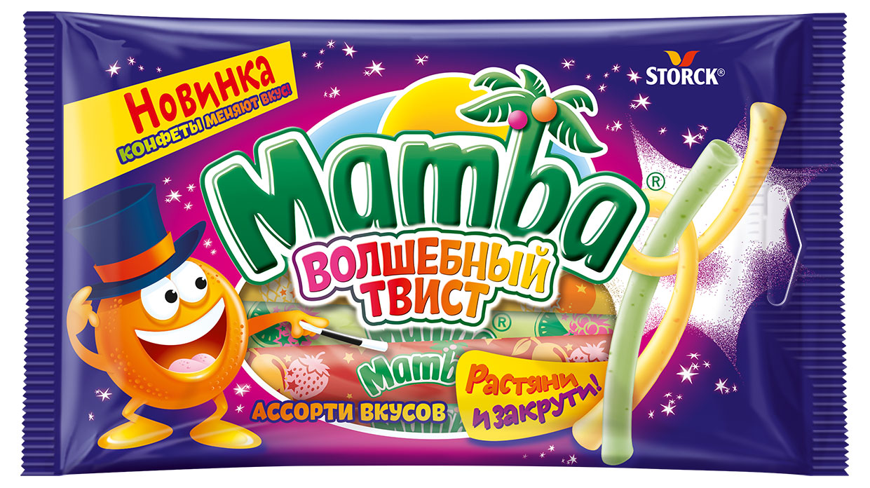 Конфеты жевательные Mamba Волшебный твист Германия, 70 г
