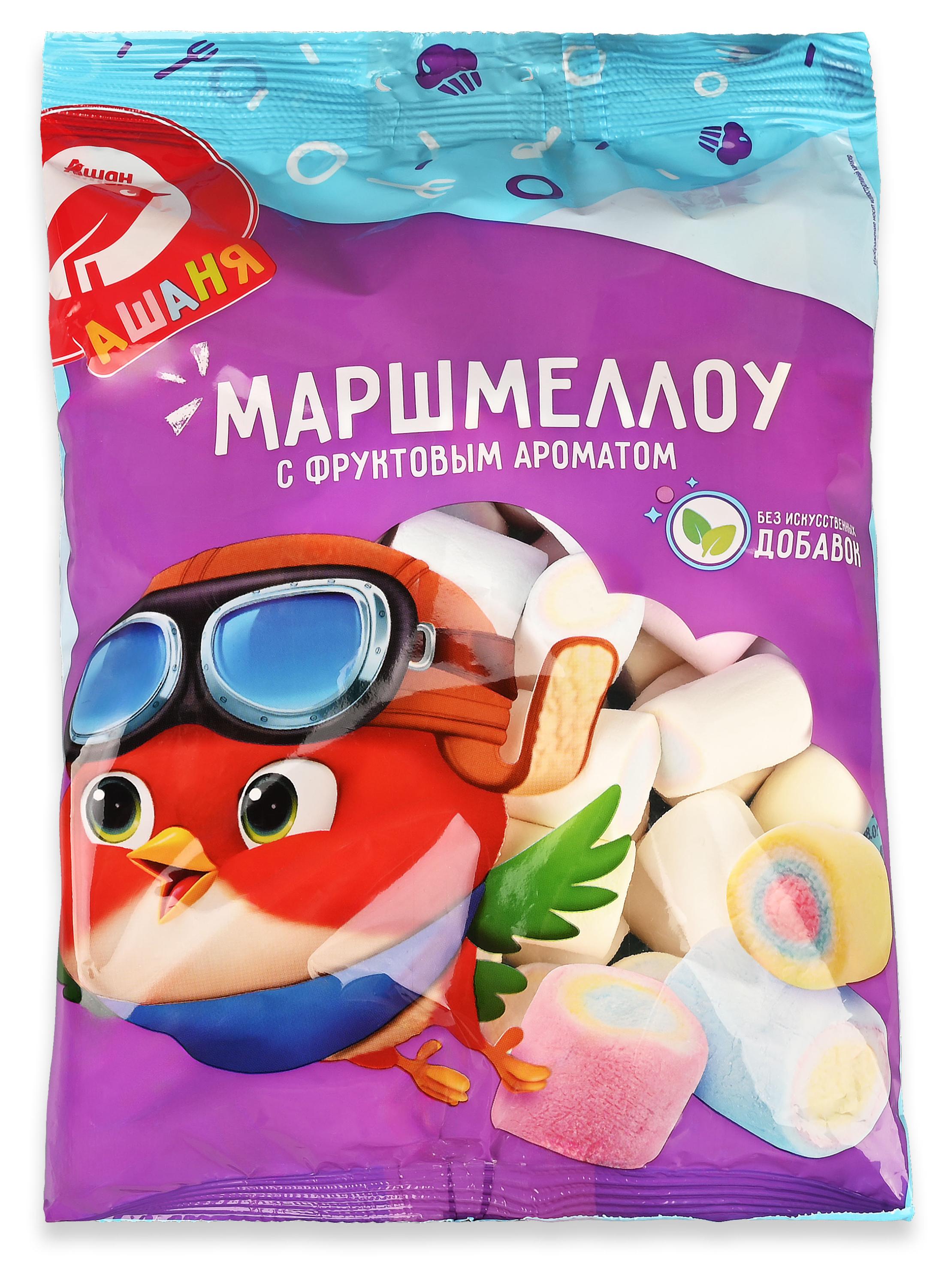 Маршмеллоу АШАН Красная птица с ароматом "Тутти-фрутти", 200 г