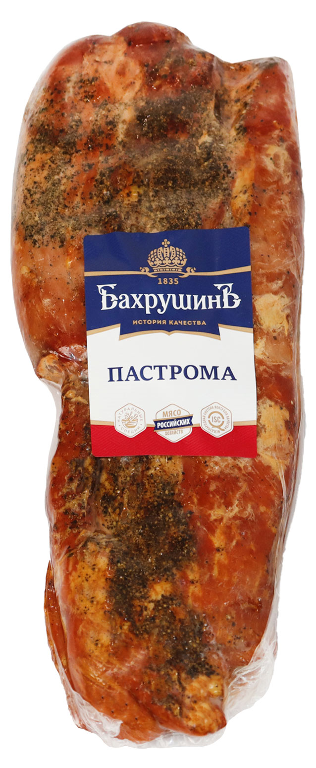 Пастрома копчено-вареная БахрушинЪ из свинины, ~ 0,5 кг