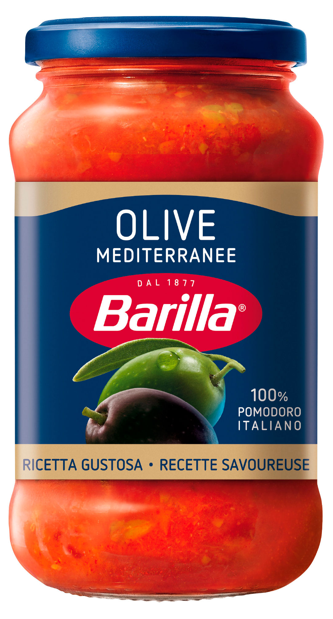 Соус Barilla томатный с черными и зелеными оливками Италия, 400 г