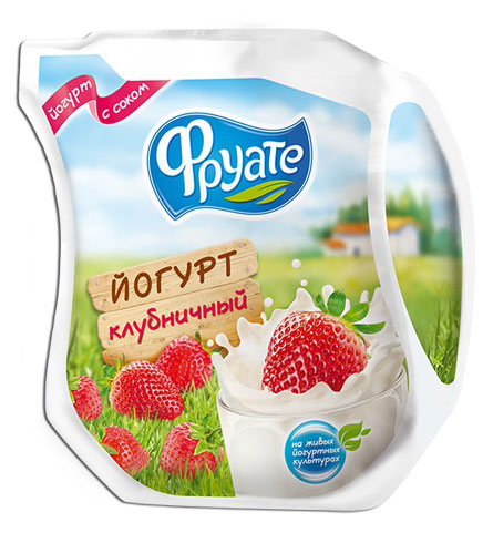 Йогурт питьевой Фруате с соком клубничный 1,5% БЗМЖ, 450 г