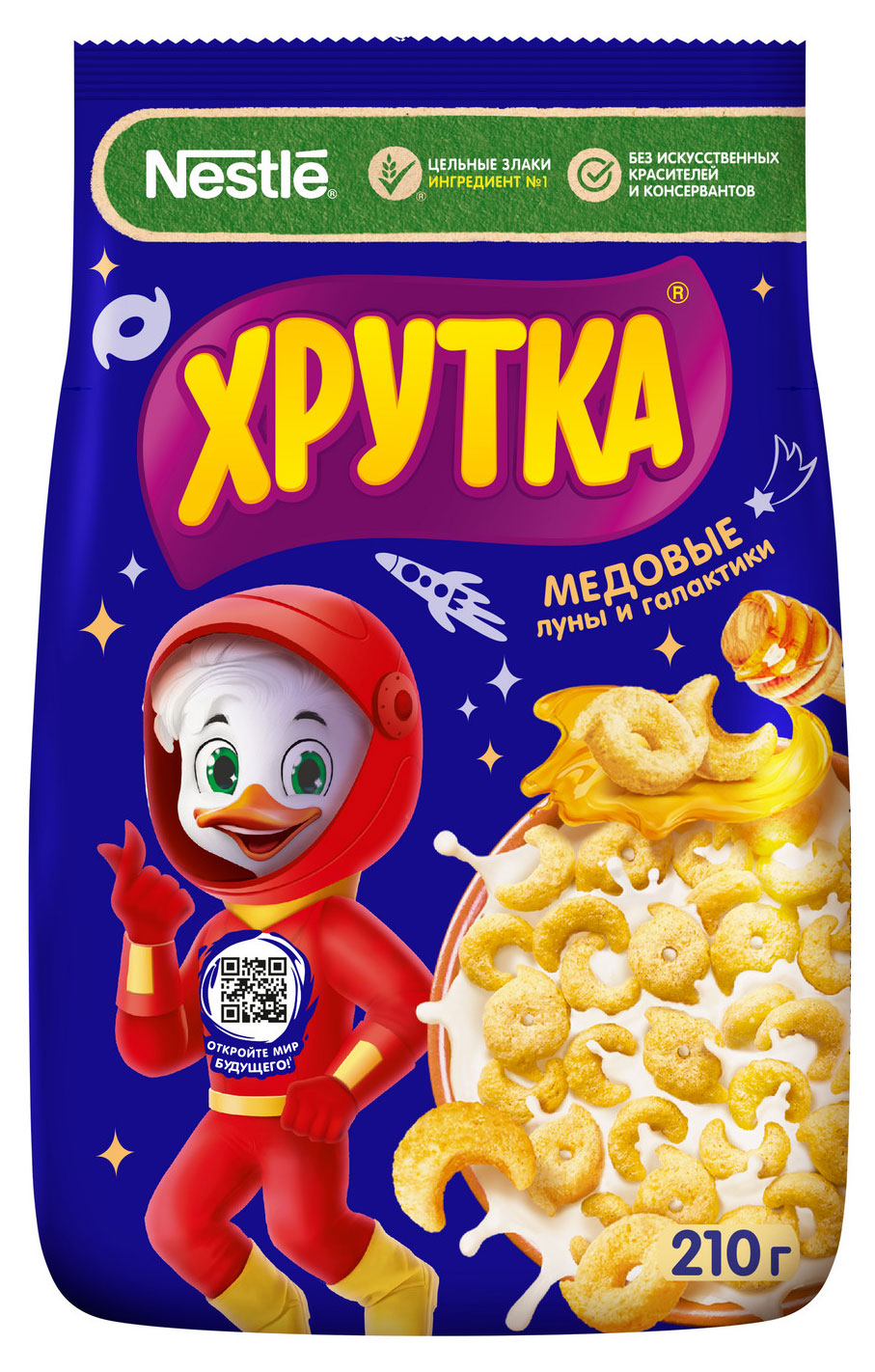 Готовый завтрак ХРУТКА Луны и галактики Медовый обогащенный кальцием, 210 г