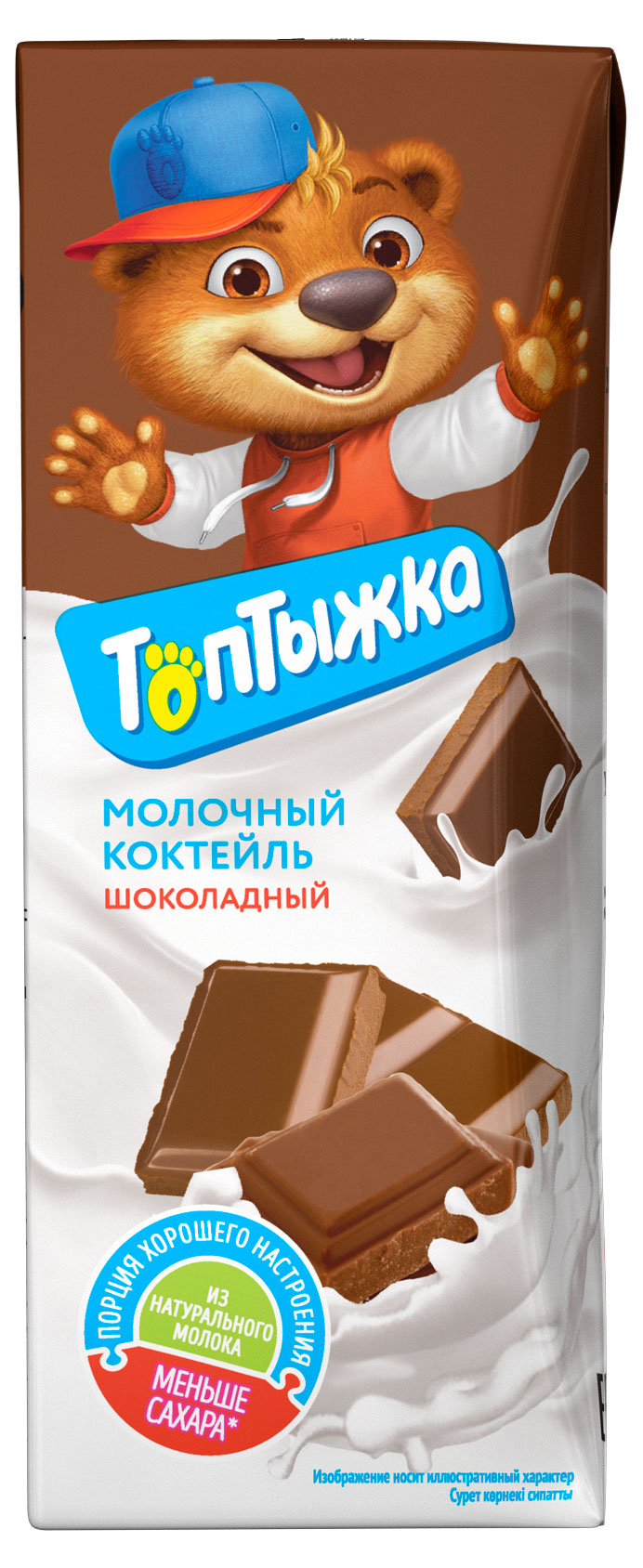 Коктейль молочный Топтыжка шоколад стерилизованный 3,2% БЗМЖ, 200 мл