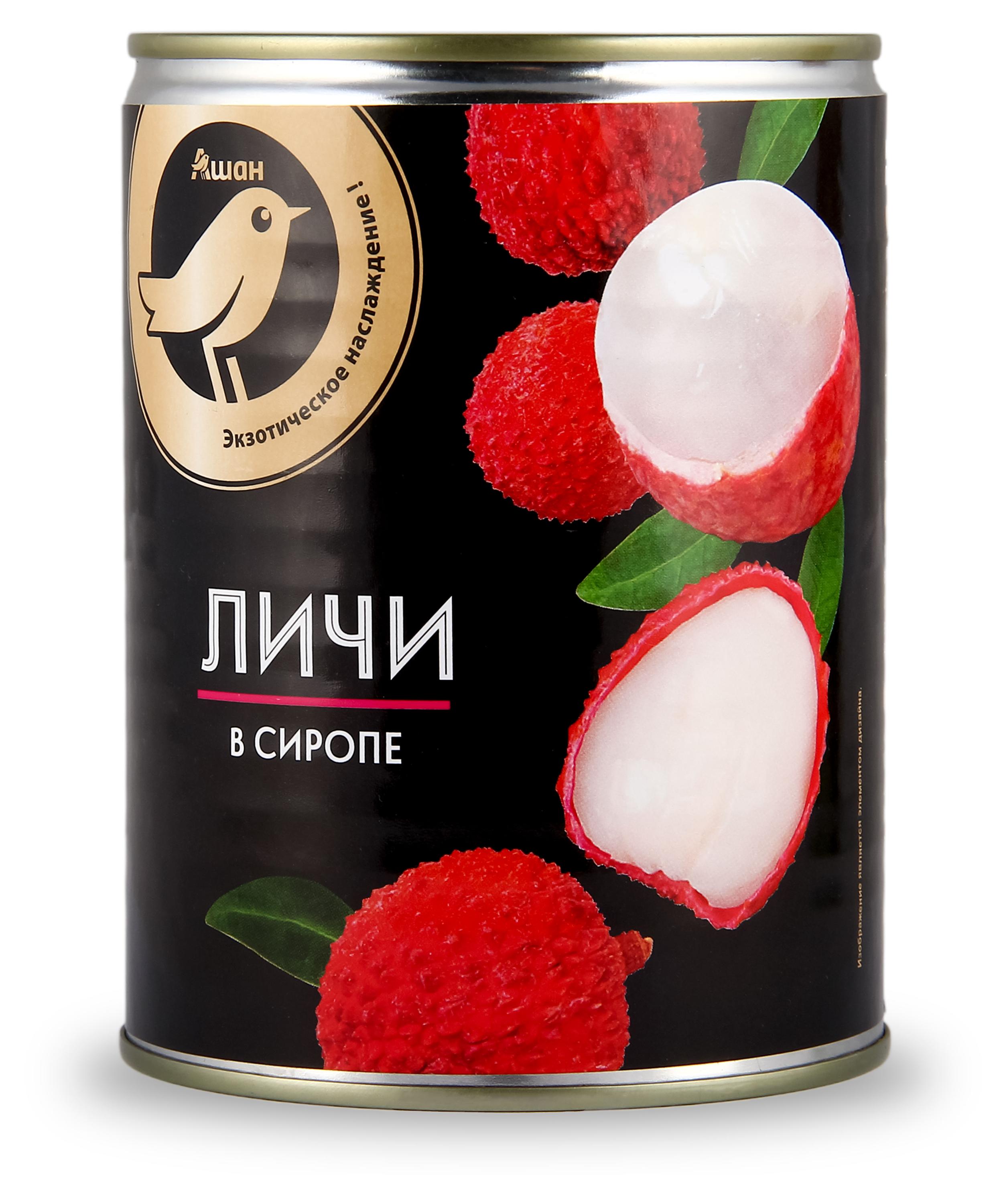 Личи АШАН Золотая птица в сиропе Китай, 567 г
