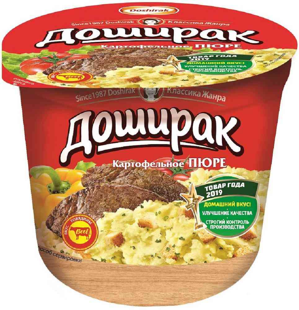 Пюре картофельное быстрого приготовления Доширак со вкусом Мяса