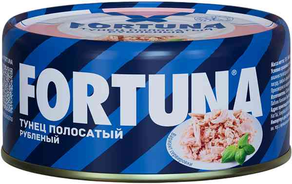 Тунец Fortuna полосатый рубленый в собственном соку