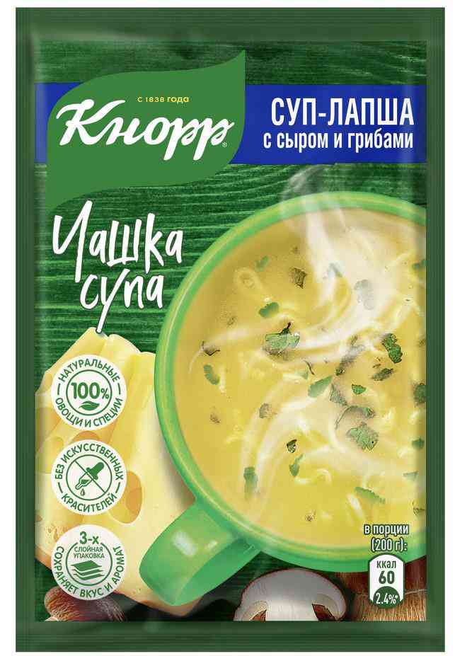 Суп-лапша быстрорастворимая Кнорр Чашка Супа с сыром и грибами