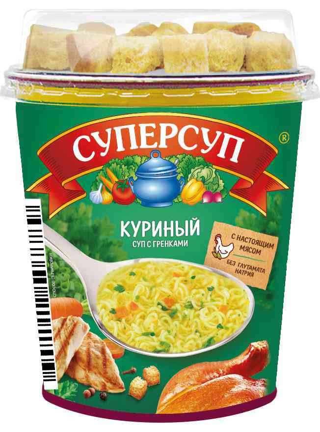 Суп куриный Суперсуп с курицей и гренками