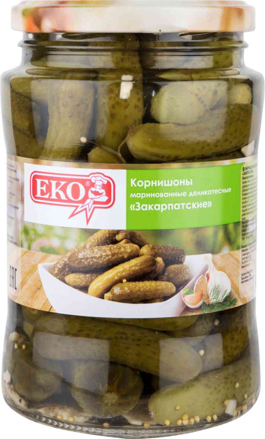 Корнишоны маринованные Eko Закарпатские деликатесные 3-6 см