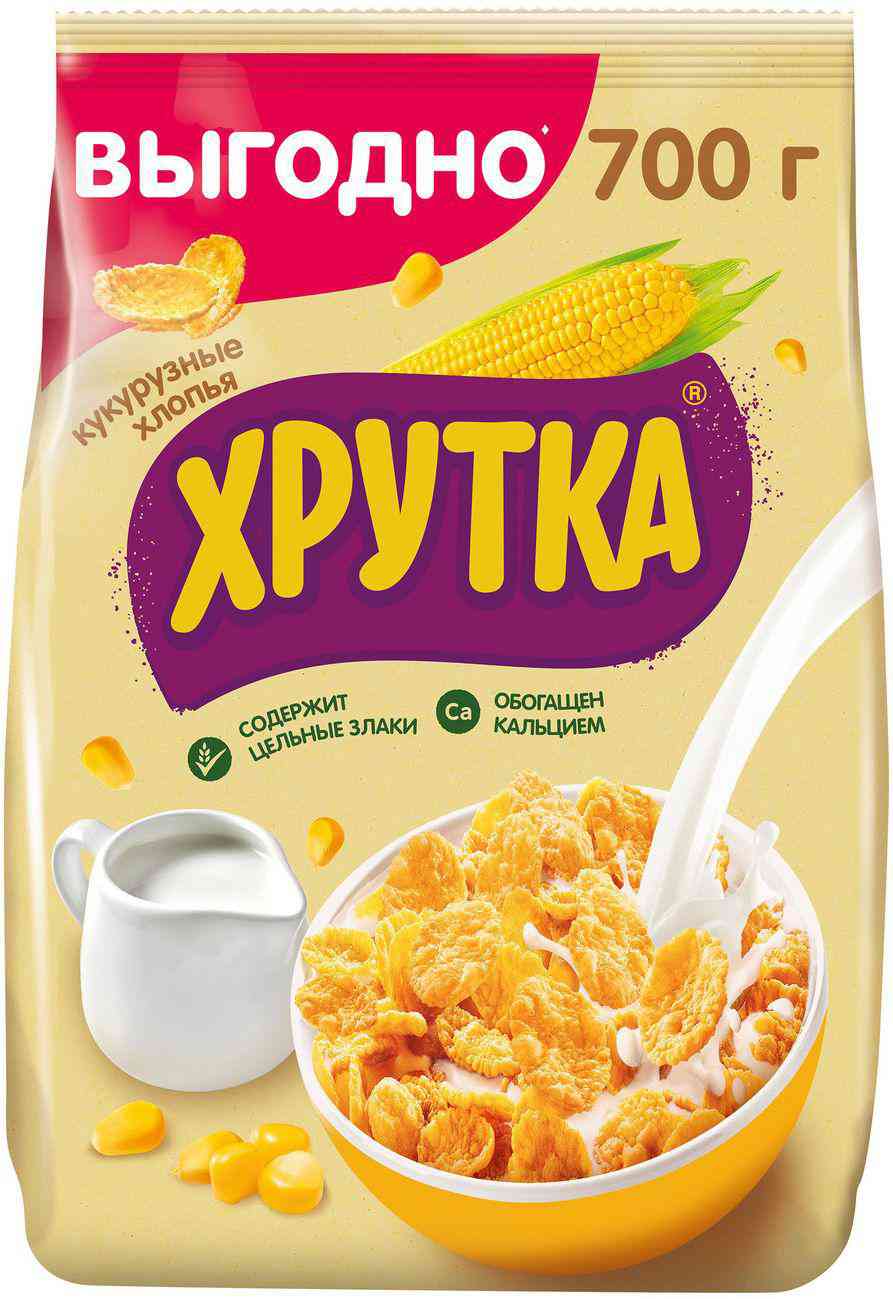 Готовый завтрак Хрутка хлопья кукурузные хрустящие обогащенные кальцием