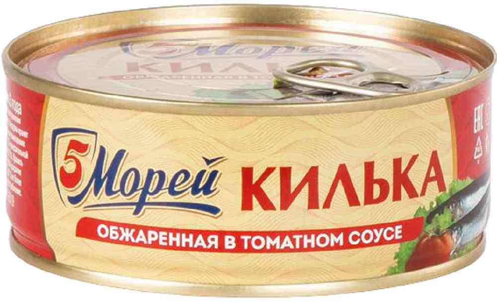 Килька балтийская обжаренная 5 Морей в томатном соусе