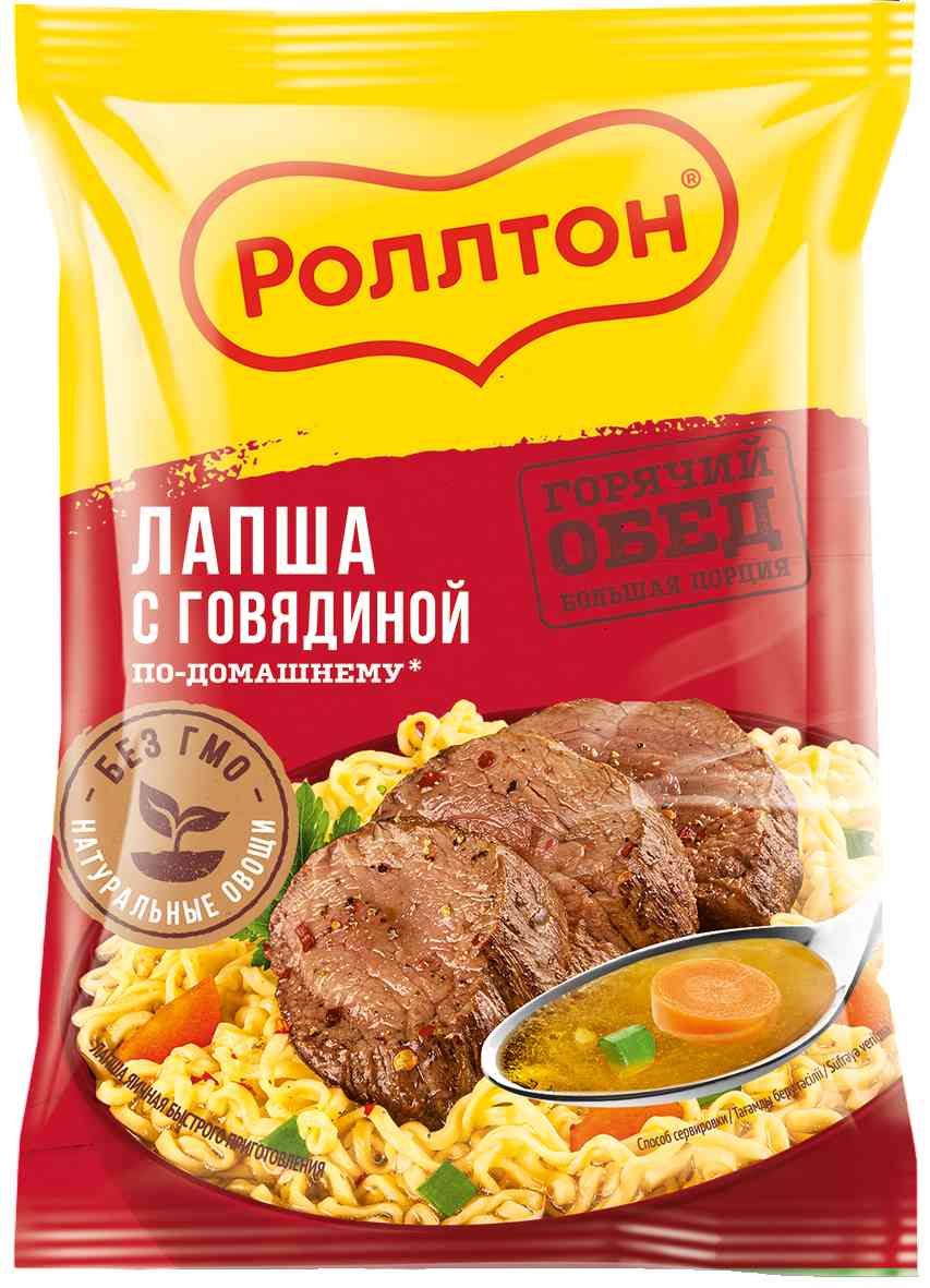 Лапша по-домашнему Роллтон с говядиной